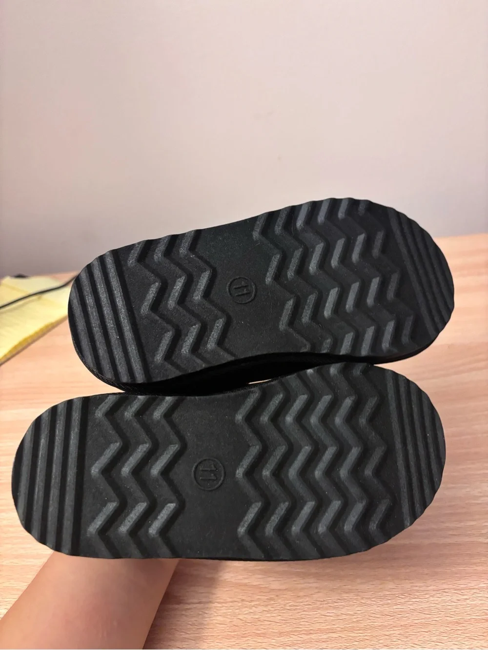 Cat & Jack Black Kids Slip-On Cozy Slippers
